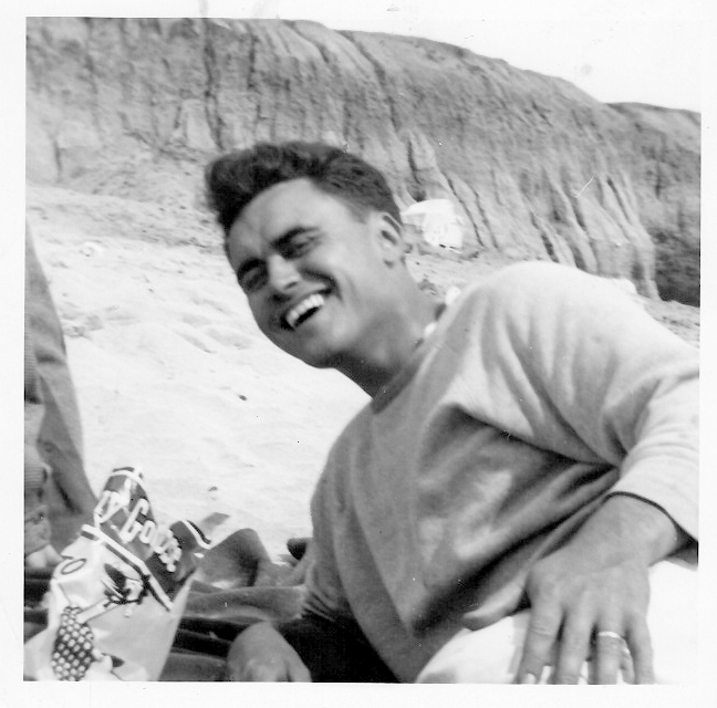 Jerry Aspinall on the beach